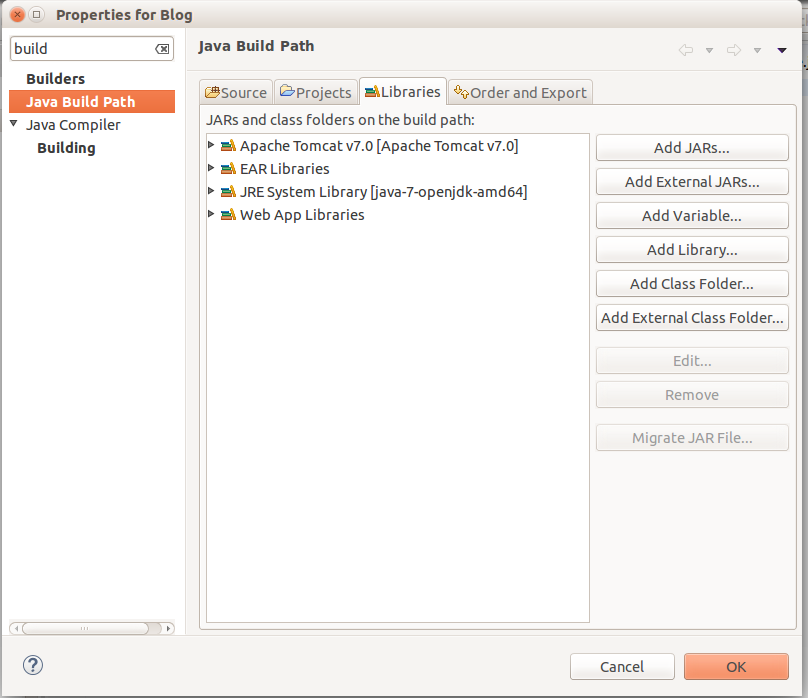 Eclipse java build path